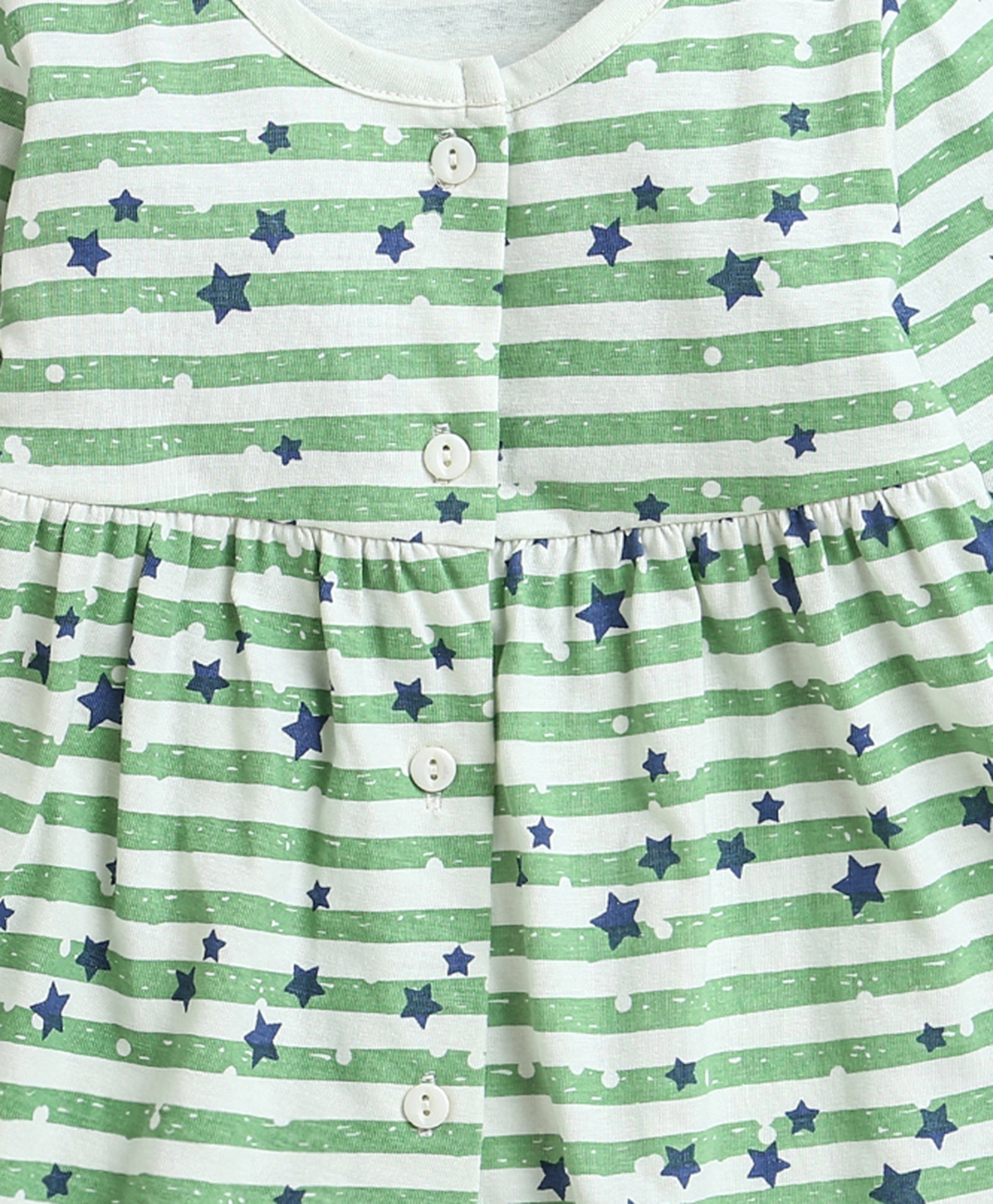 wholesale only Peb10033 - Blue & White Girls Half Sleeves Cotton Jablas Pack Of 3