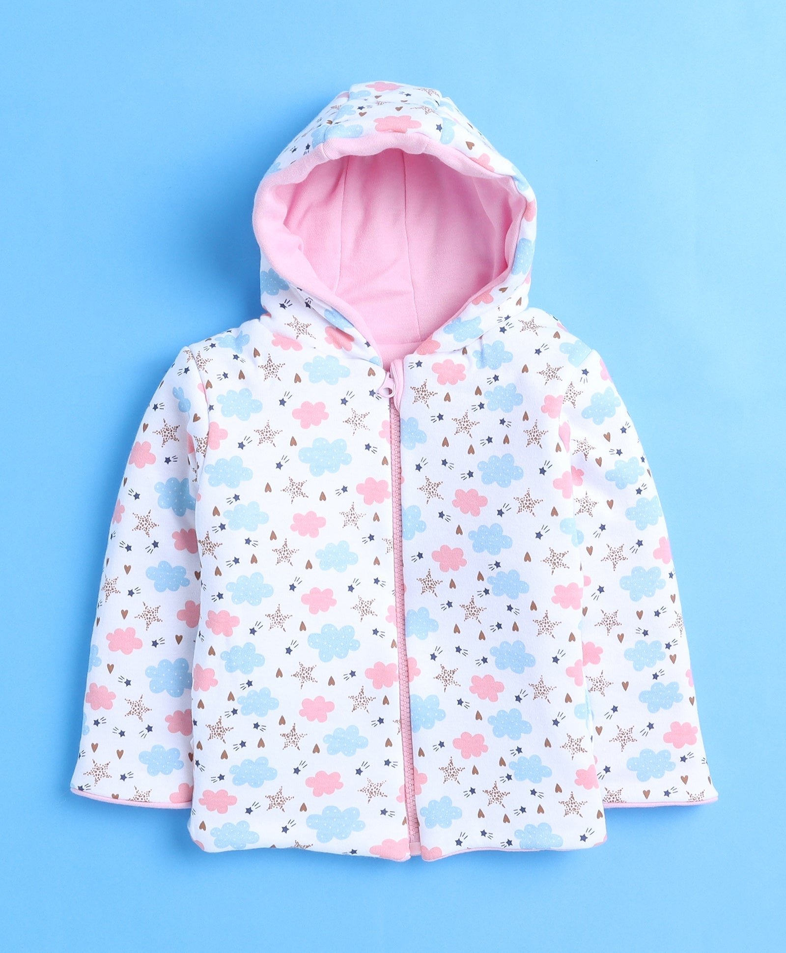 wholesale only Peb10033 - Blue & White Girls Half Sleeves Cotton Jablas Pack Of 3