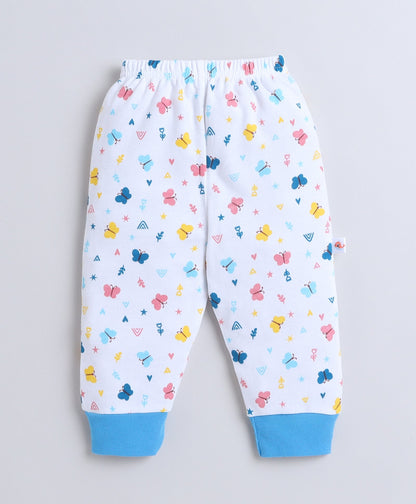 wholesale only Peb10033 - Blue & White Girls Half Sleeves Cotton Jablas Pack Of 3