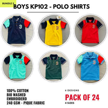 KP102 - Boys Polo For Wholesale - Pack of 24